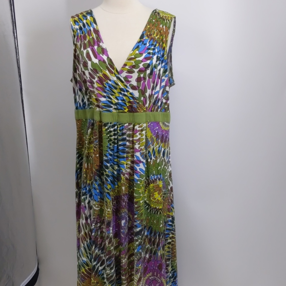 Tommy Hilfiger sleeveless print maxi dress-sz 1X